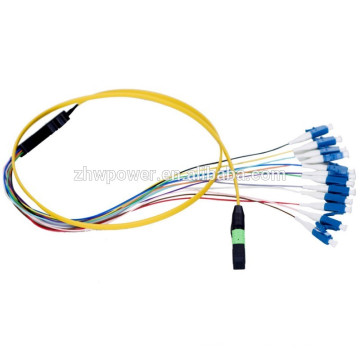 Fibra óptica cabo de remendo 12 núcleo pigtail SC ST FC LC conector